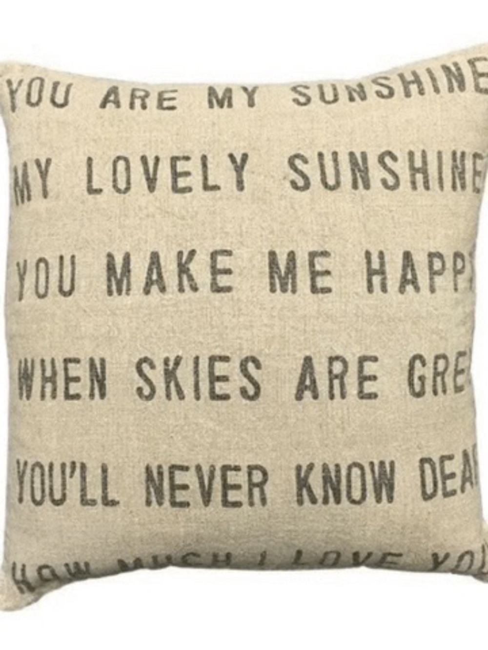 Linen SugarBoo & Co Euro Cover "You are my Sunshine Phrase"